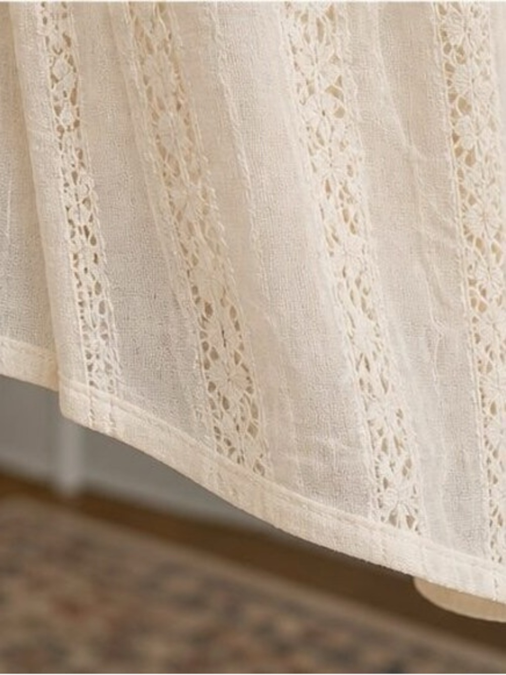 Women’s Cream Lace Button-Front Top - Picture 6 of 6